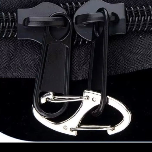 Anti-theft zipper clips. Lock your zippers together to prevent theft.