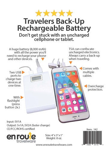 Back Up Battery Power Bank (#142) - En Route Travelware