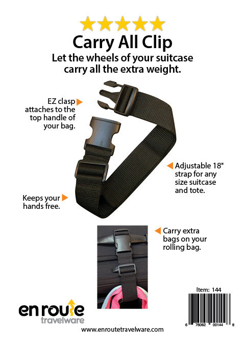 Carry All Clip (#144) Attach extra items to rolling suitcase. - En Route Travelware
