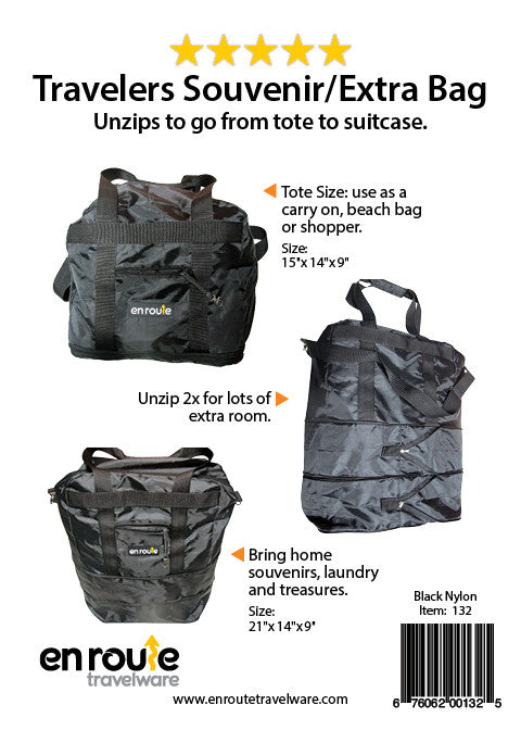 Expanding Souvenir/Extra Travel Bag (#132) - En Route Travelware