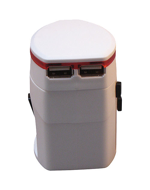 International Plug Adapter with 2 USB ports (#149) - En Route Travelware