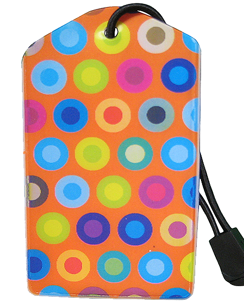 z Luggage Tag: Fun Dots Orange - En Route Travelware 