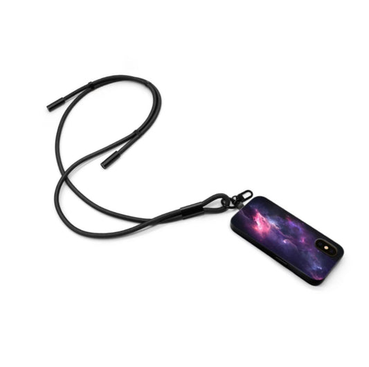 Anti-theft neck lanyard and power cord. Two in one. Deter phone theft.