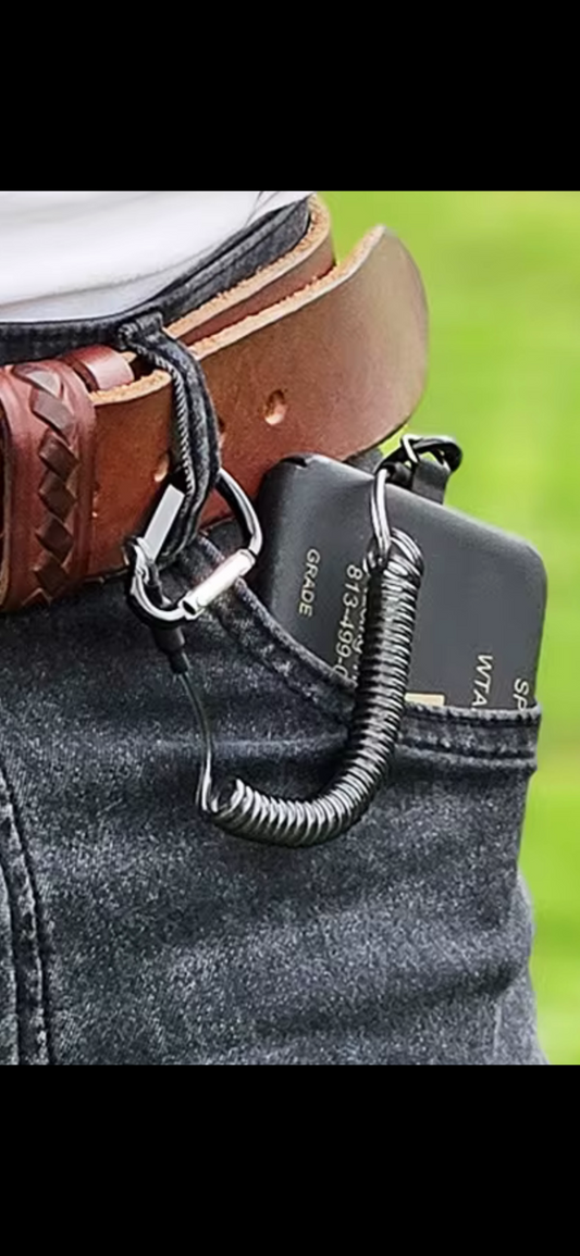 Steel coil tether for your phone