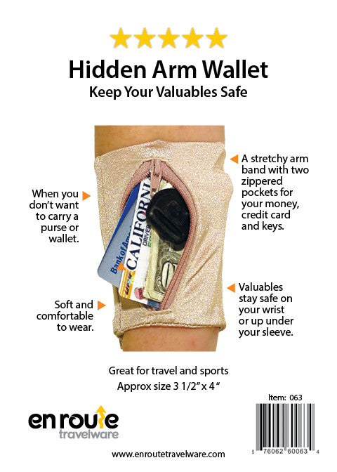Hidden Arm Wallet Tan (#063) - En Route Travelware 