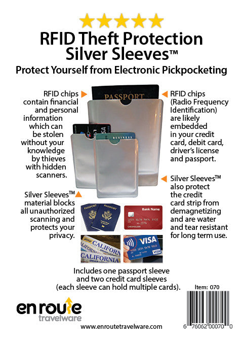 Passport and Credit Card Sleeves (#70) Electronic Theft Protection - En Route Travelware 