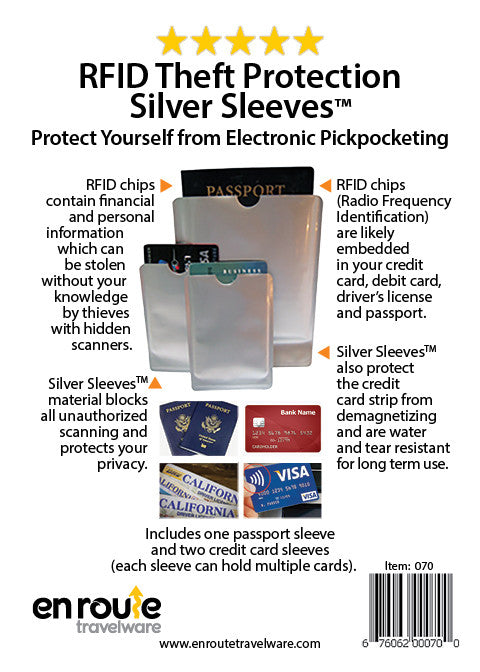Passport and Credit Card Sleeves (#70) Electronic Theft Protection - En Route Travelware