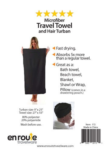 Travel Towel and Turban (#172) - En Route Travelware 