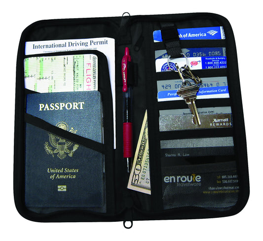 Passport and Document Holder (#170) Protects against electronic theft. - En Route Travelware